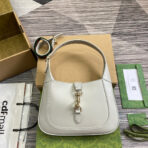 JACKIE SMALL SHOULDER BAG 27 IN WHITE  GOLD HARDWARE - Image 2