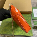 JACKIE NOTTE MINI BAG 19 IN ORANGE CRACKED LACQUER  GOLD HARDWARE - Image 3