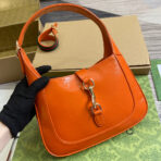 JACKIE SMALL SHOULDER BAG 27 IN ORANGE CRACKED LACQUER  GOLD HARDWARE - Image 5