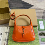 JACKIE SMALL SHOULDER BAG 27 IN ORANGE CRACKED LACQUER  GOLD HARDWARE - Image 2