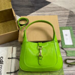 JACKIE SMALL SHOULDER BAG 27 IN LIME GREEN CRACKED LACQUER  GOLD HARDWARE - Image 2
