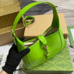 JACKIE SMALL SHOULDER BAG 27 IN LIME GREEN CRACKED LACQUER  GOLD HARDWARE - Image 7