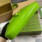 JACKIE SMALL SHOULDER BAG 27 IN LIME GREEN CRACKED LACQUER  GOLD HARDWARE - Image 9