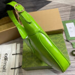 JACKIE SMALL SHOULDER BAG 27 IN LIME GREEN CRACKED LACQUER  GOLD HARDWARE - Image 4