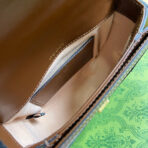 HORSEBIT 1955 MINI TOP HANDLE BAG 18 IN BEIGE CANVAS AND BROWN  GOLD HARDWARE - Image 6