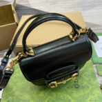 HORSEBIT 1955 MINI TOP HANDLE BAG 18 IN BLACK  GOLD HARDWARE - Image 10