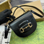 HORSEBIT 1955 MINI TOP HANDLE BAG 18 IN BLACK  GOLD HARDWARE - Image 5