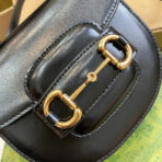 HORSEBIT 1955 MINI TOP HANDLE BAG 18 IN BLACK  GOLD HARDWARE - Image 8
