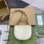HORSEBIT 1955 MINI TOP HANDLE BAG 18 IN WHITE  GOLD HARDWARE - Image 3