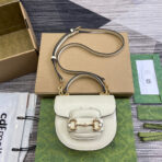 HORSEBIT 1955 MINI TOP HANDLE BAG 18 IN WHITE  GOLD HARDWARE - Image 2