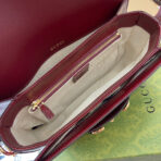 HORSEBIT 1955 SHOULDER BAG 25 IN WINE RED LAMBSKIN GOLD HARDWARE - Image 3