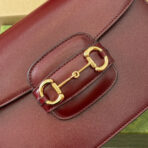HORSEBIT 1955 SHOULDER BAG 25 IN WINE RED LAMBSKIN GOLD HARDWARE - Image 10
