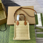 MINI 18 LOGO RAFFIA TOTE BAG - Image 4