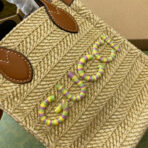 MINI 18 LOGO RAFFIA TOTE BAG - Image 7