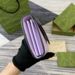 CONTINENTAL WALLET 19 IN LIGHT VIOLET EMBOSSED  GOLD HARDWARE - Image 5