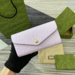 CONTINENTAL WALLET 19 IN LIGHT VIOLET EMBOSSED  GOLD HARDWARE - Image 2