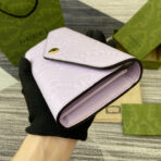 CONTINENTAL WALLET 19 IN LIGHT VIOLET EMBOSSED  GOLD HARDWARE - Image 8