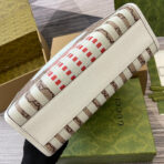 ANIMAL PRINT TOTE BAG 28 IN BEIGE CANVAS AND WHITE  TRIM - Image 7