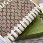 ANIMAL PRINT TOTE BAG 28 IN BEIGE CANVAS AND WHITE  TRIM - Image 9