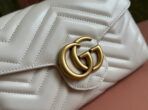 MARMONT SMALL SHOULDER BAG 20 IN WHITE LAMBSKIN GOLD HARDWARE - Image 6