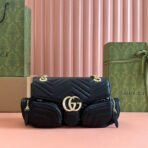 MARMONT SMALL MULTI-POCKET BAG 25 IN BLACK  GOLD HARDWARE