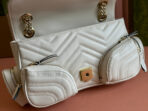 MARMONT SMALL MULTI-POCKET BAG 25 IN WHITE  GOLD HARDWARE - Image 4