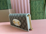 HORSEBIT 1955 WALLET IN BEIGE EBONY CANVAS MIX WHITE  GOLD CHAIN - Image 3