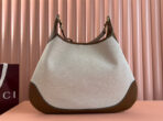 B LARGE SHOULDER BAG 49 IN NATURAL CANVAS AND BROWN - Image 3