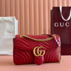 MARMONT SHOULDER BAG 31 IN RED  GOLD CHAIN - Image 2