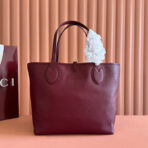 MEDIUM TOTISSIMA REVERSIBLE TOTE BAG 30 IN ROSSO ANCORA RED  BEIGE AND BROWN GG CANVAS ON SIDE - Image 2