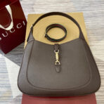 JACKIE LARGE SHOULDER BAG 40 IN BROWN  GOLD HARDWARE