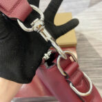 BODY SHOULDER BAG 40 IN BURGUNDY RED  SILVER HARDWARE - Image 10