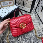 GG Marmont 21cm Mini Top Red  Gold Hardware