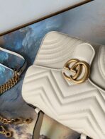 GG Marmont 26.5cm White  Gold Hardware - Image 5