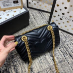 GG Marmont 22cm Black  Gold Hardware - Image 4