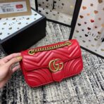 GG Marmont 22cm Red  Gold Hardware - Image 2