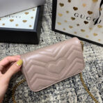 GG Marmont Mini 16.5cm Dark Beige  Gold Hardware - Image 4