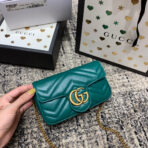GG Marmont Mini 16.5cm Turquoise  Gold Hardware
