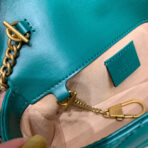 GG Marmont Mini 16.5cm Turquoise  Gold Hardware - Image 7