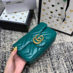 GG Marmont Mini 16.5cm Turquoise  Gold Hardware - Image 9